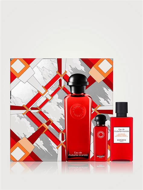 hermes eau de rhubarbe écarlate gift set|eau rhubarbe ecarlate cologne.